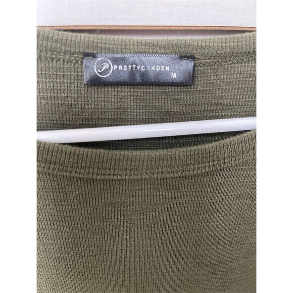 Pretty Garden Women's Green Tie Waist Sweater Dress M Long Sleeve Knee Length - Picture 2 of 3